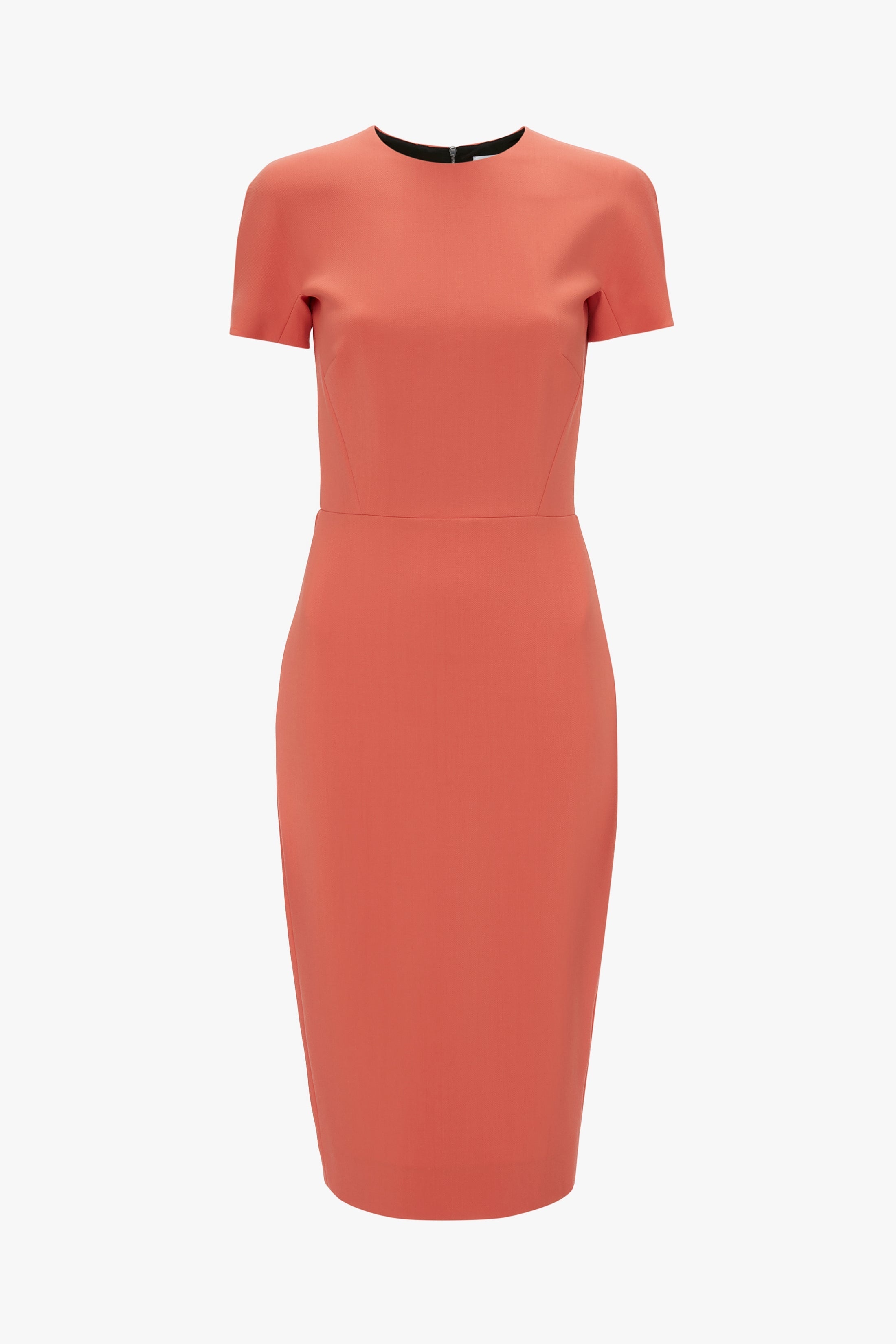 Fitted T-Shirt Dress In Papaya - 1