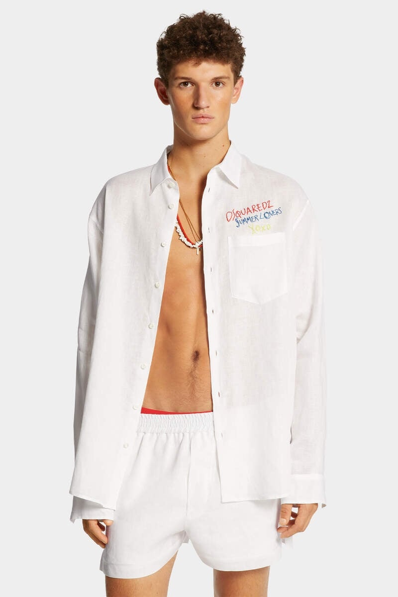 SUMMER LOVERS OVERSIZED LINEN SHIRT - 3