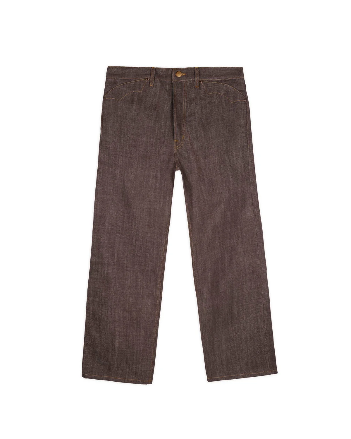 Type 00 14.5oz Selvedge Denim Pant - Brown - 1