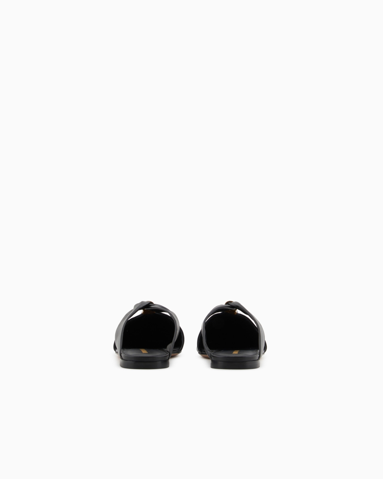 NAPPA-LEATHER MULES WITH METALLIC LOGO - 4