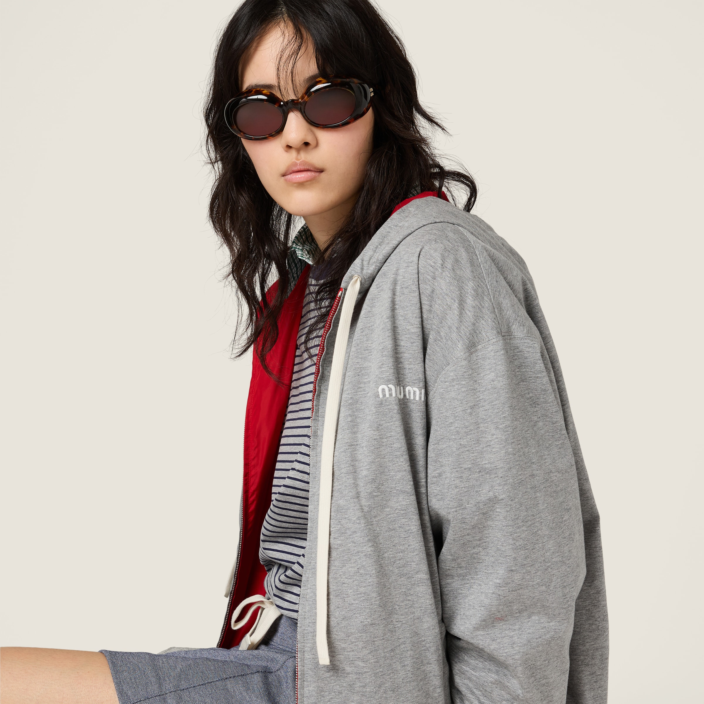 Reversible technical fabric and jersey blouson jacket - 5