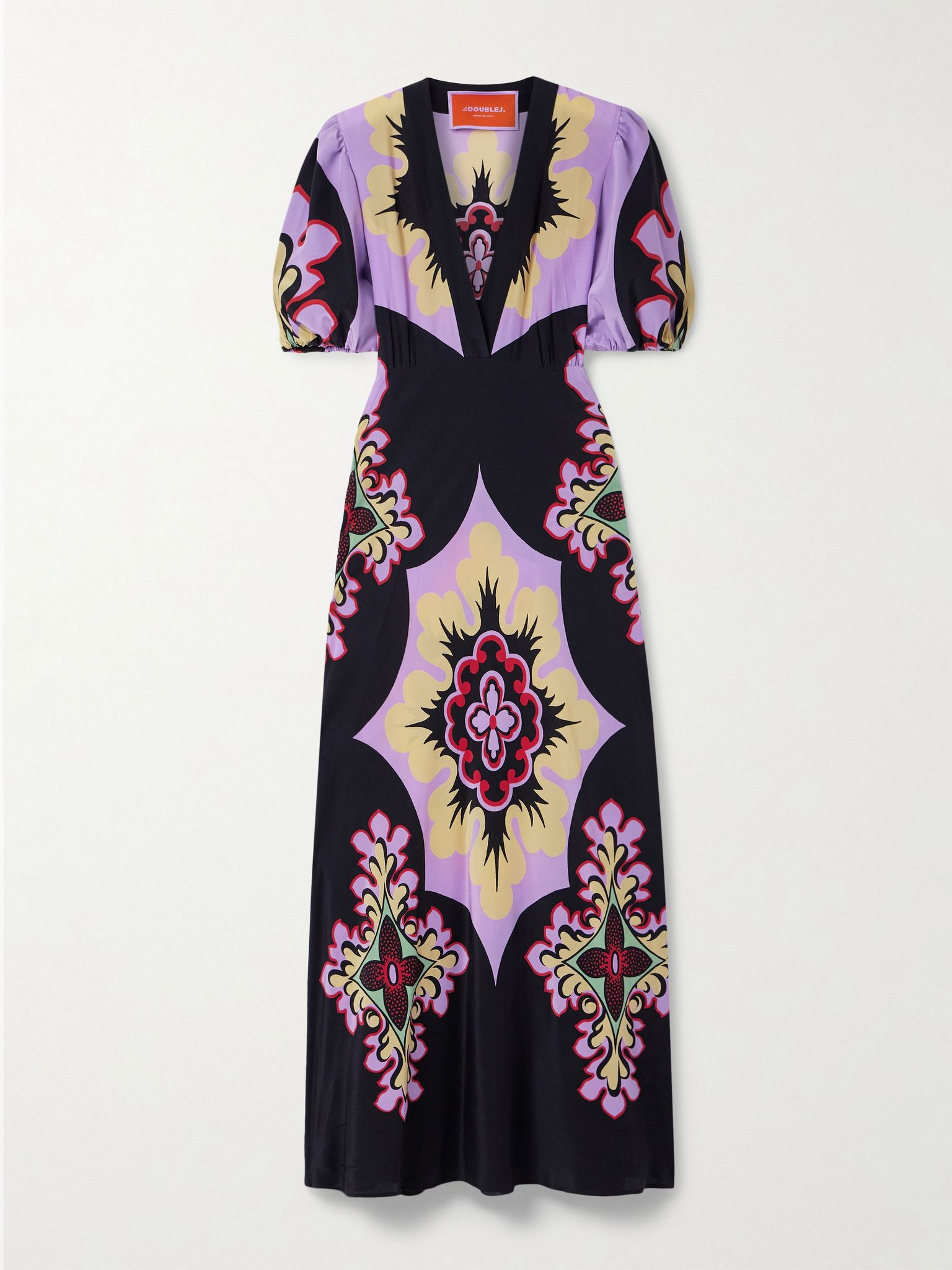Marlene printed silk-crepe maxi dress Purple - 1