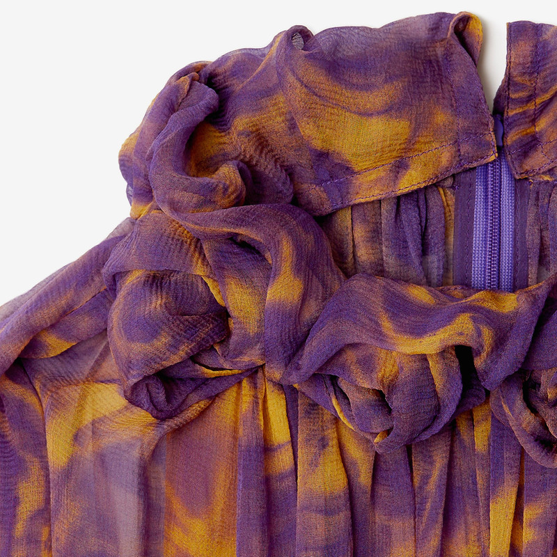 Rose Print Silk Dress 3