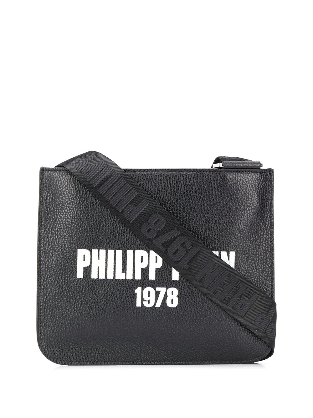 logo-print messenger bag - 1