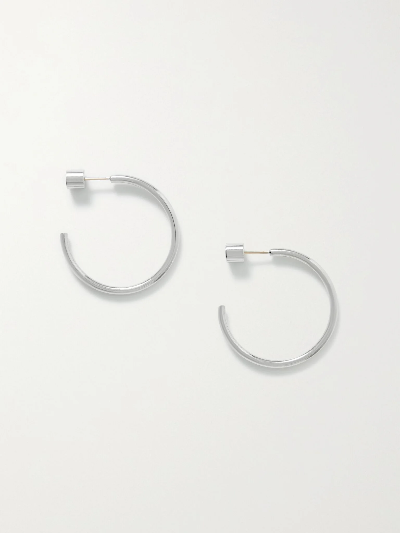 Mini Thread silver-plated hoop earrings Silver - 1