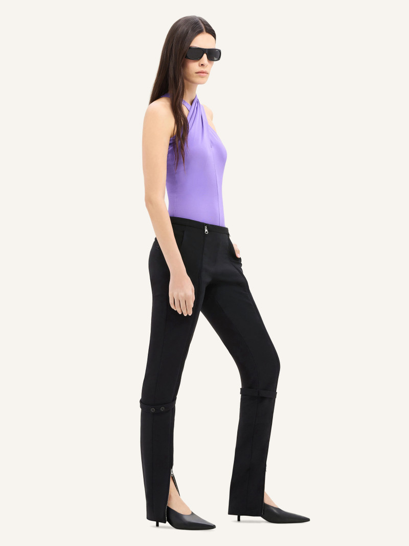 ZIPPED STRETCH WOOL TAILORED PANTS 3