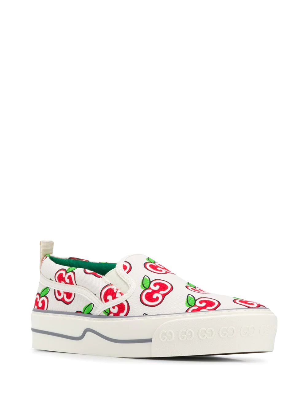 GG apple print slip-on sneakers - 2