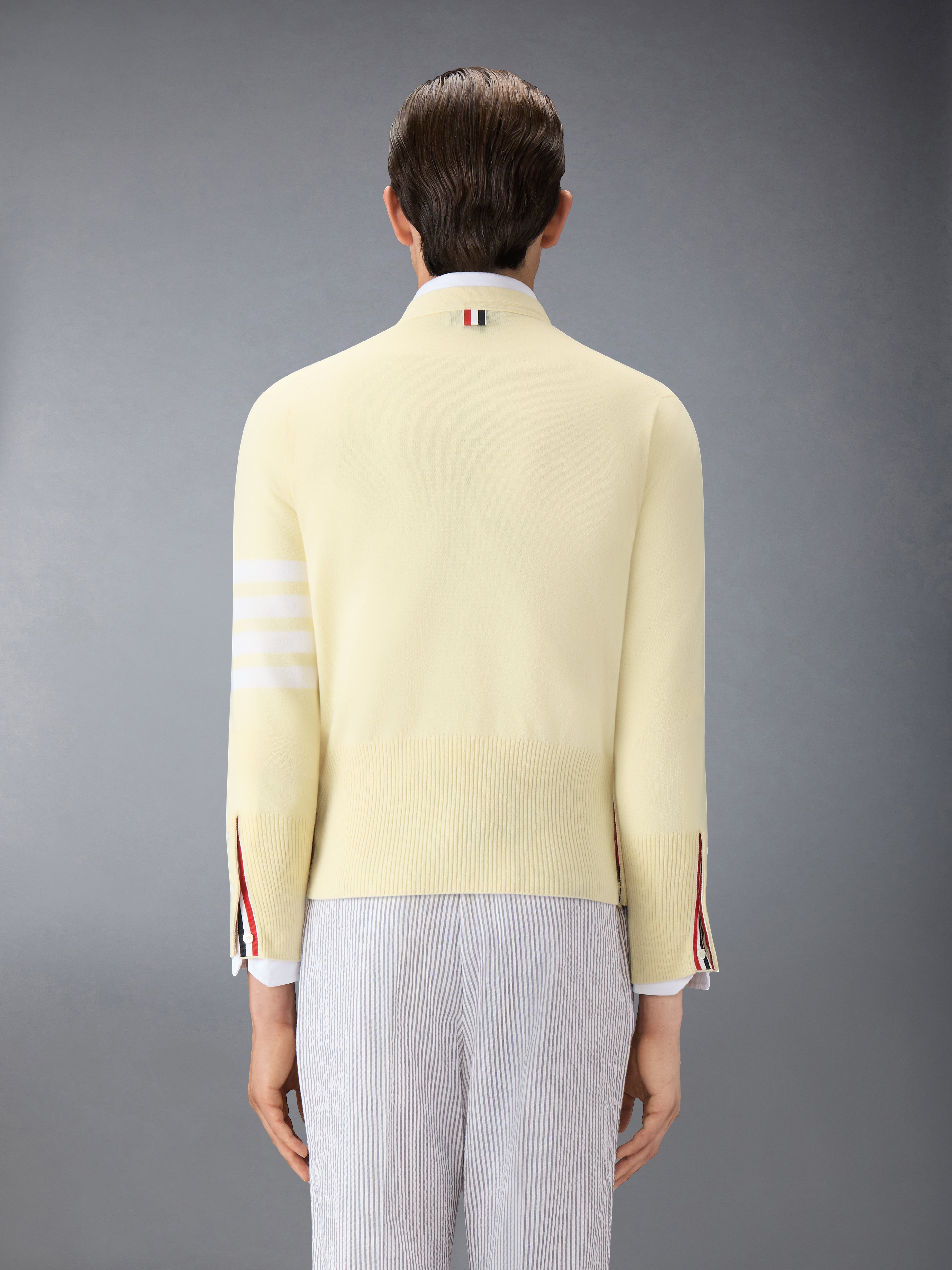 CLASSIC CASHMERE 4-BAR V-NECK CARDIGAN - 3