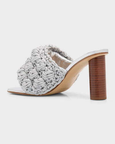 JW Anderson Crochet Cotton Cylinder-Heel Slide Sandals outlook