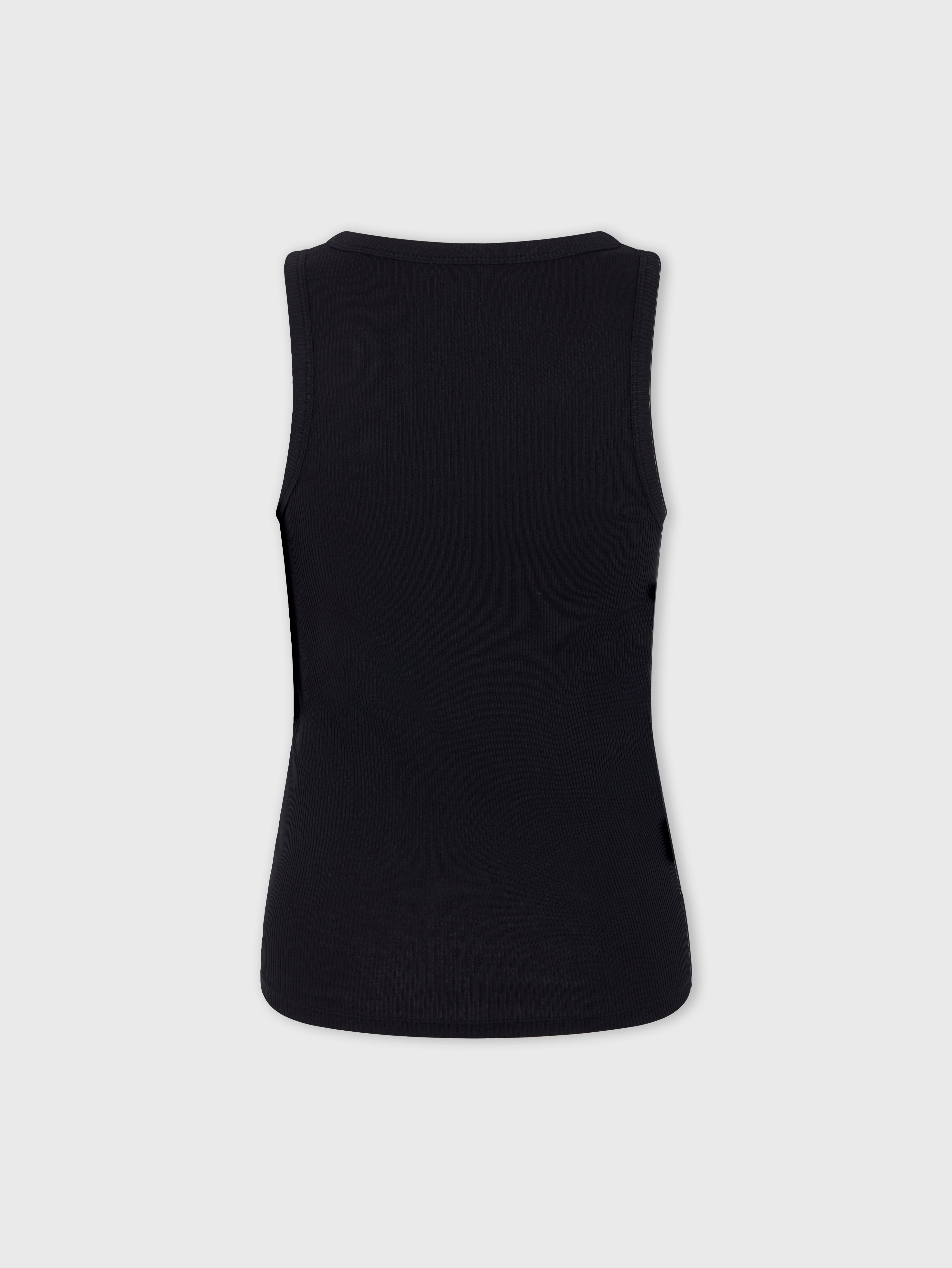 BLACK TANK TOP WITH SIGNATURE PIERCING - 4