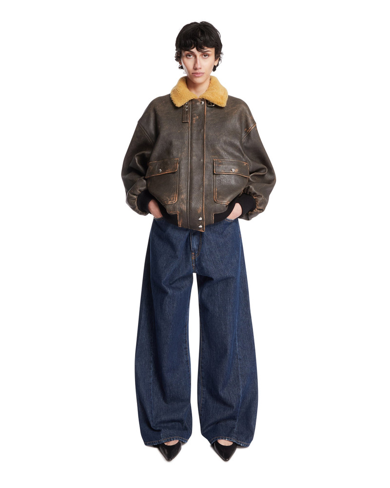 KHAITE Brown Sandor Aviator Jacket outlook