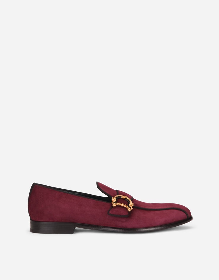 Suede loafers with baroque DG logo - 1