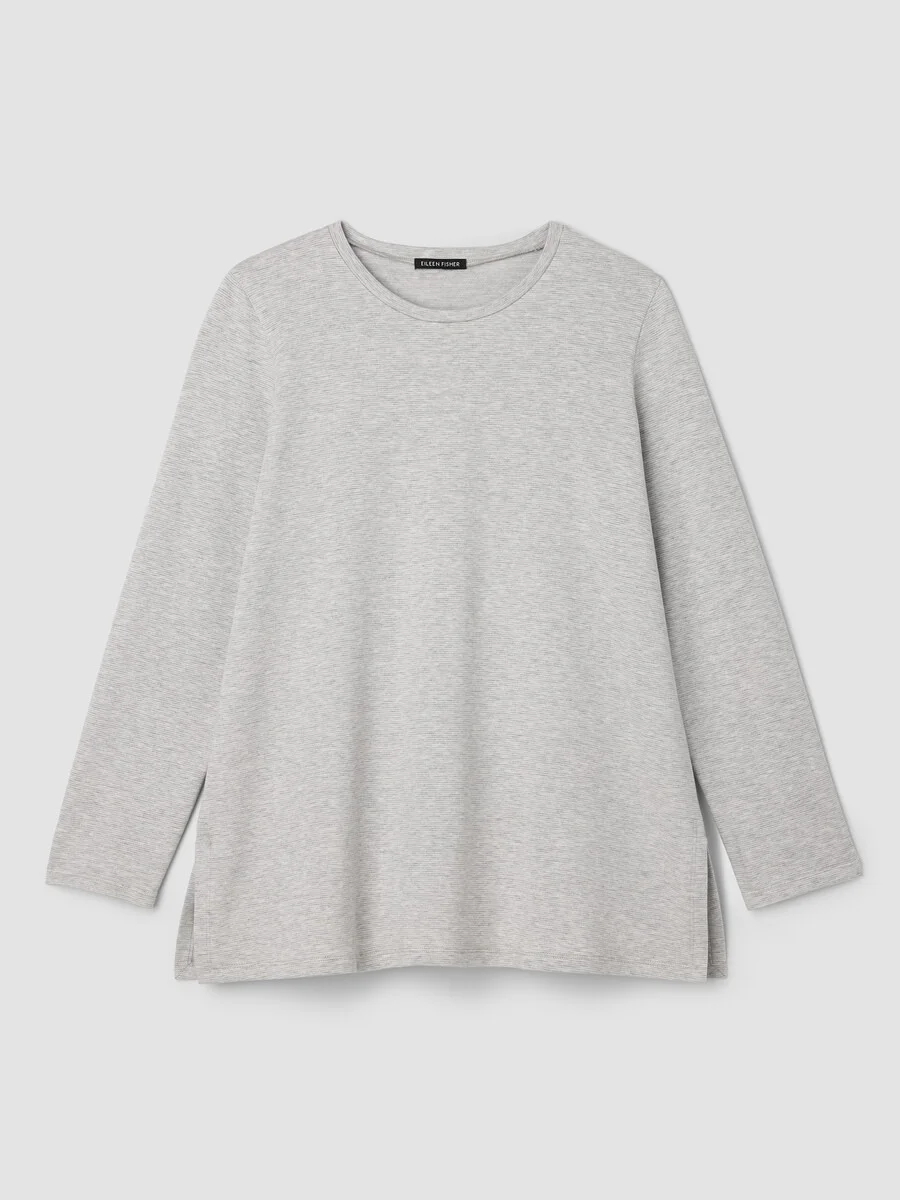 Striped Cozy Brushed Terry Long Top - 1