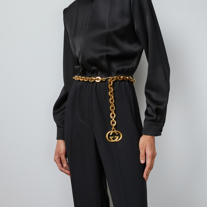 Chain belt with Interlocking G charm 3