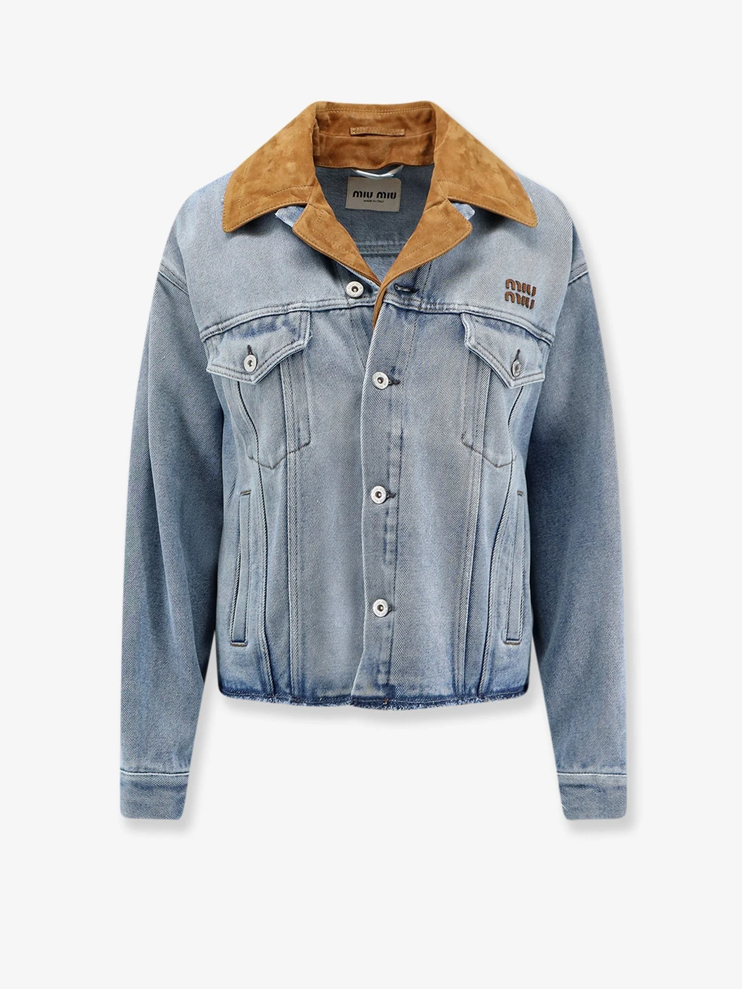 Miu Miu Denim Jacket With Suede Detail - 1