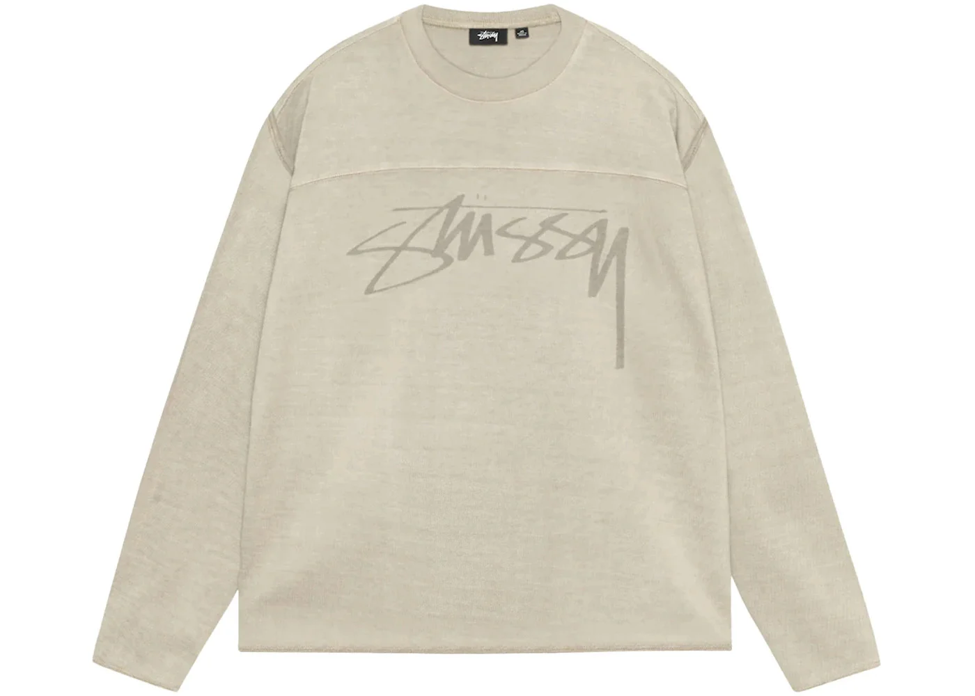 Stussy Cotton Football Pigment Dyed Crew Sand - 1