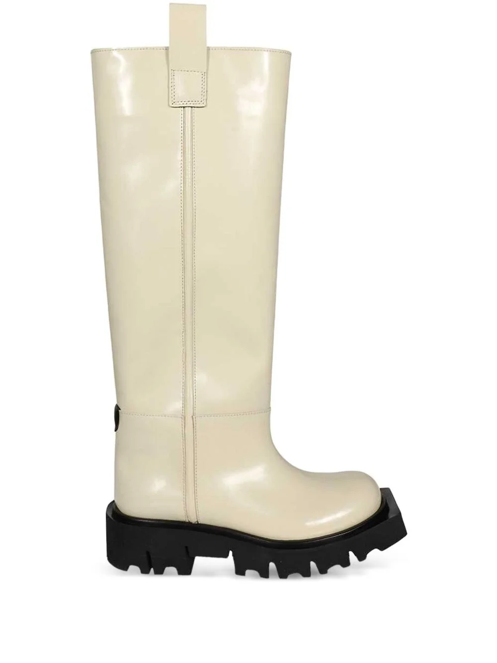 leather round-toe boots - 1