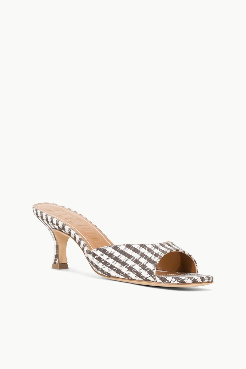 STAUD BRIGITTE MULE DARK CHOCOLATE MICRO CHECK 3