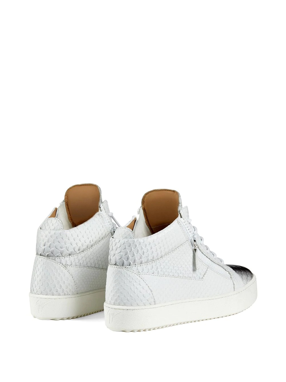 Kriss snakeskin-effect mid-top sneakers - 3