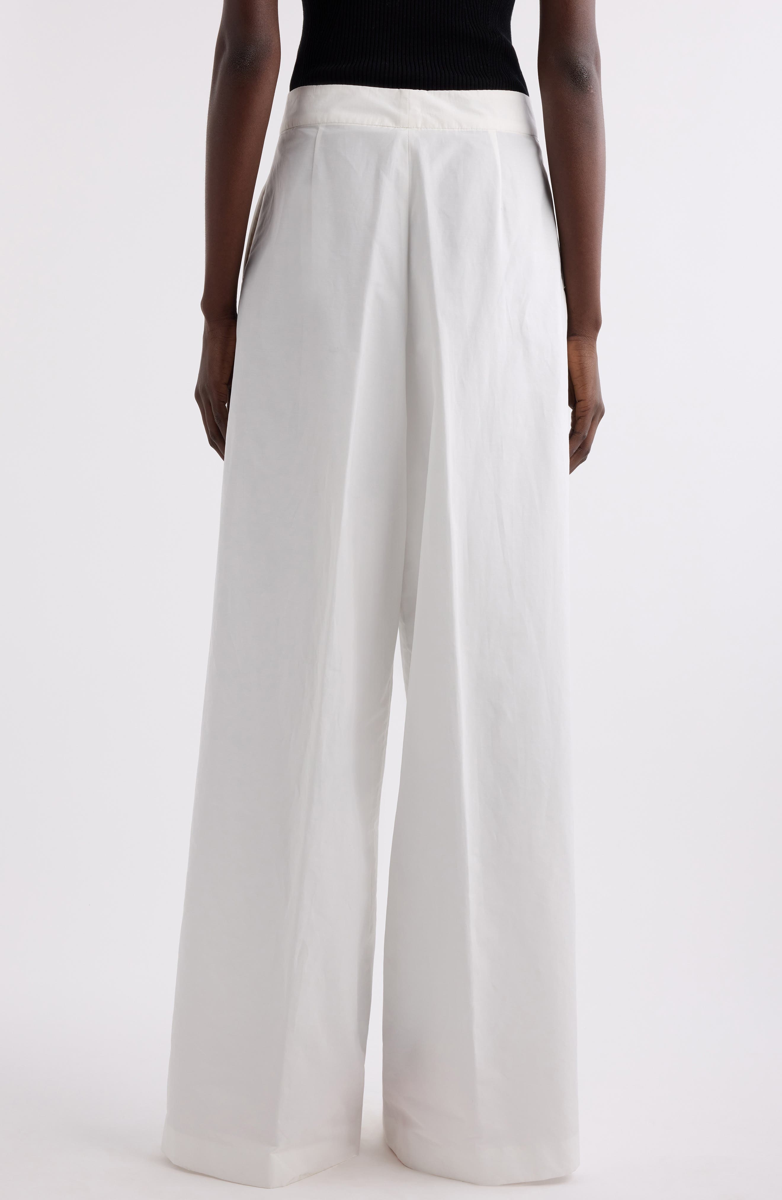 Dries Van Noten Pamplona Pleated Wide Leg Trousers in White at Nordstrom - 3