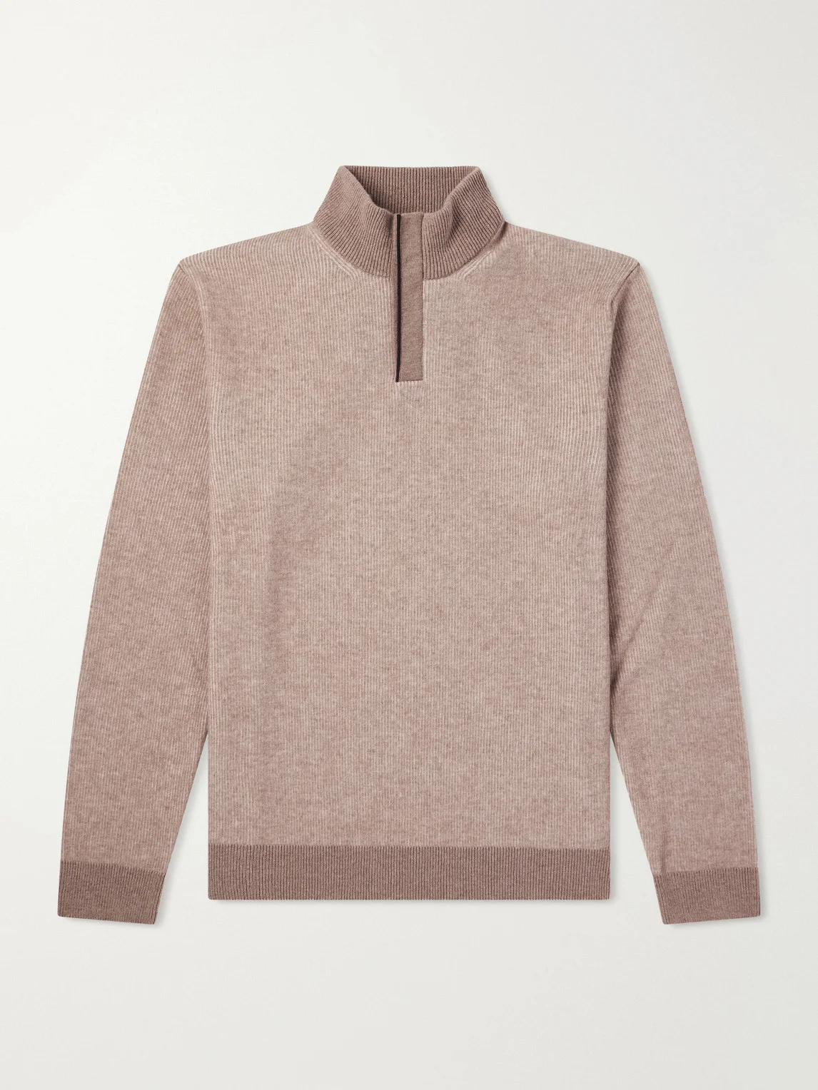 Virgin Wool Half-Zip Sweater - 1