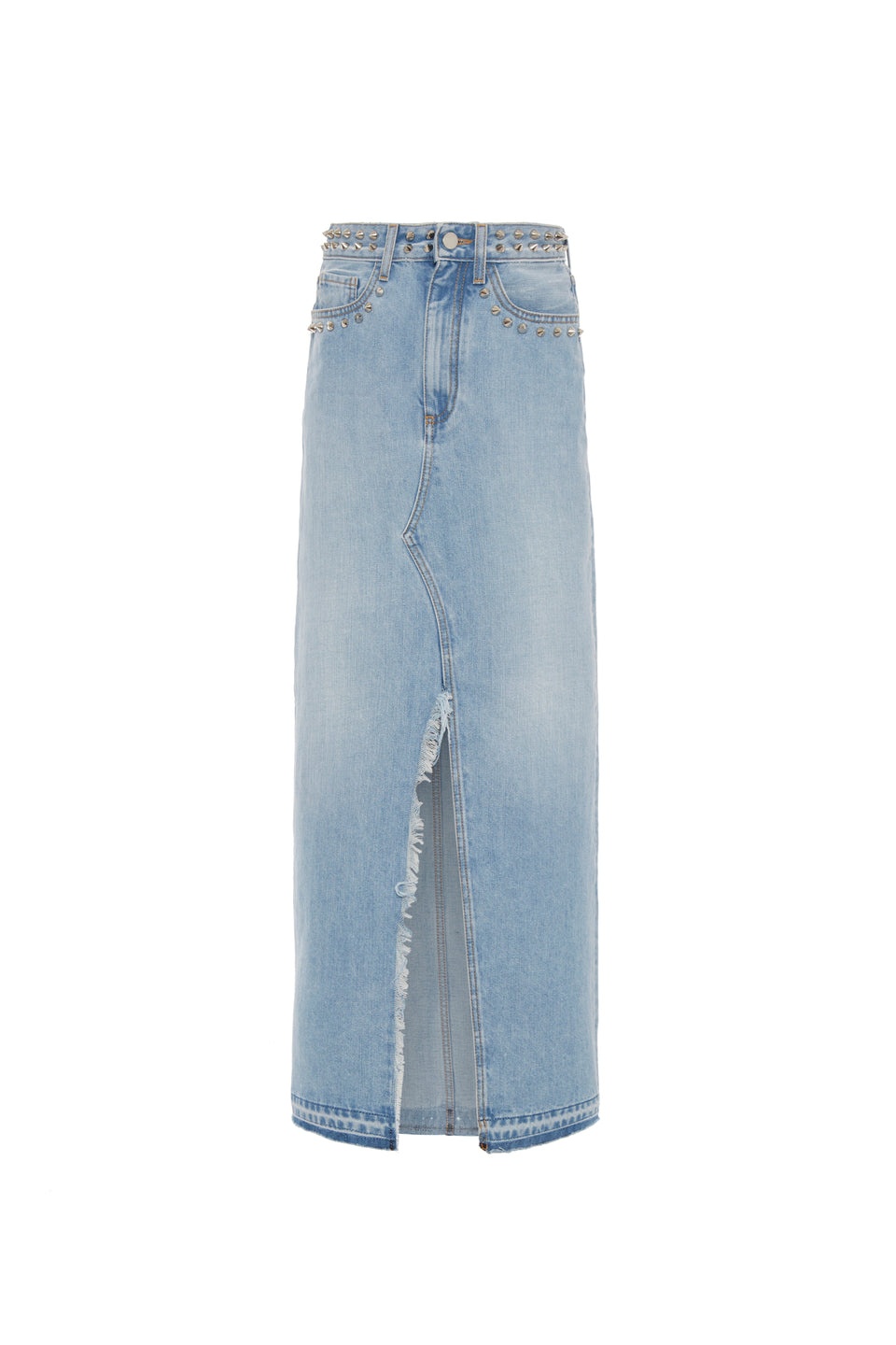 DENIM LONG SKIRT WITH EMBELLISHMENT - 1