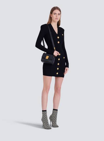 Balmain Short eco-designed knit dress with gold-tone buttons outlook