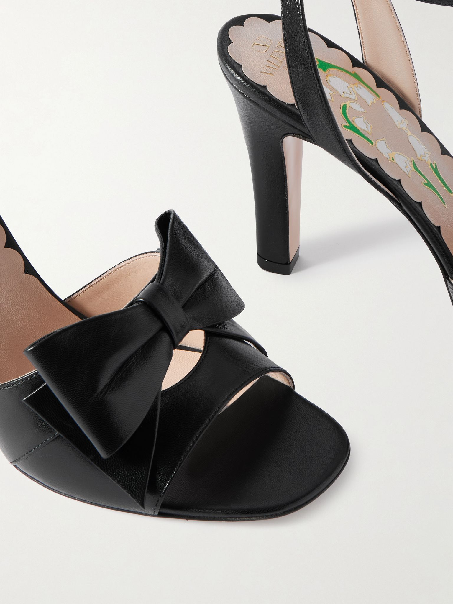 Bowow 95 bow-detailed leather sandals Black - 4