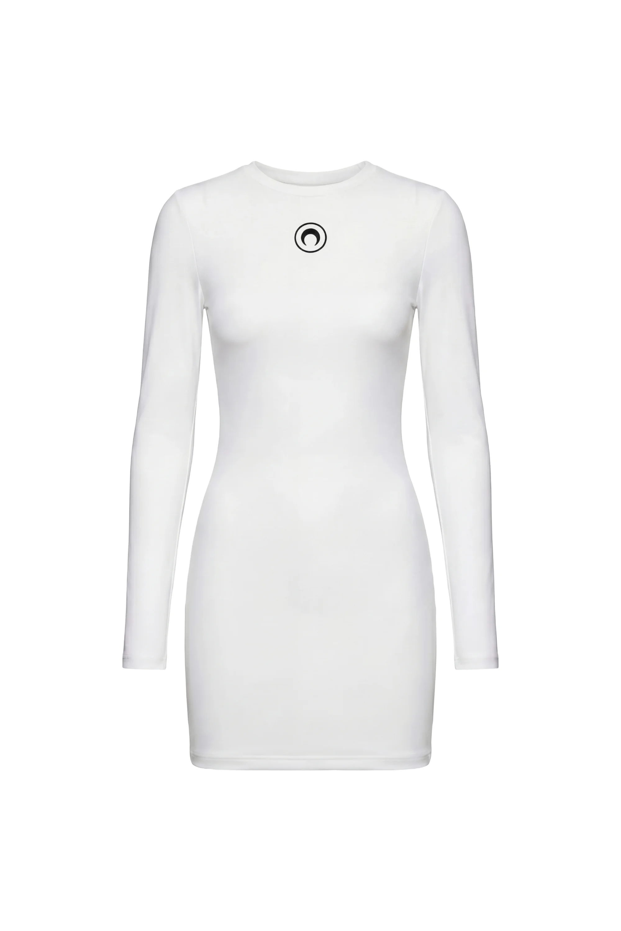 MOON LOGO RIBBED JERSEY LS MINI CREWNECK DRESS - 1