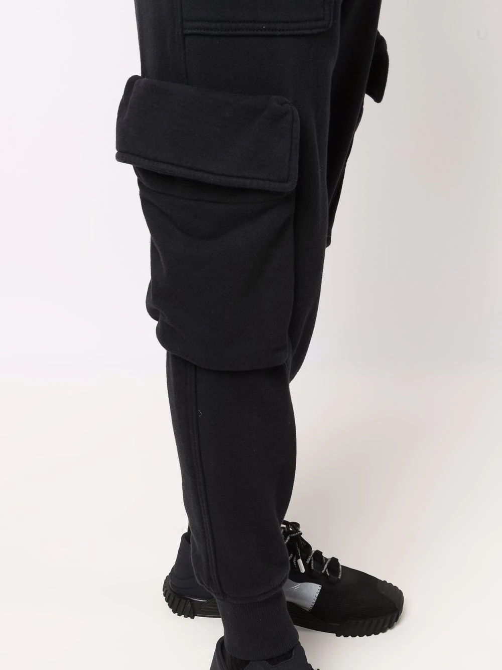 multiple-pocket cotton drop-crotch trousers - 5