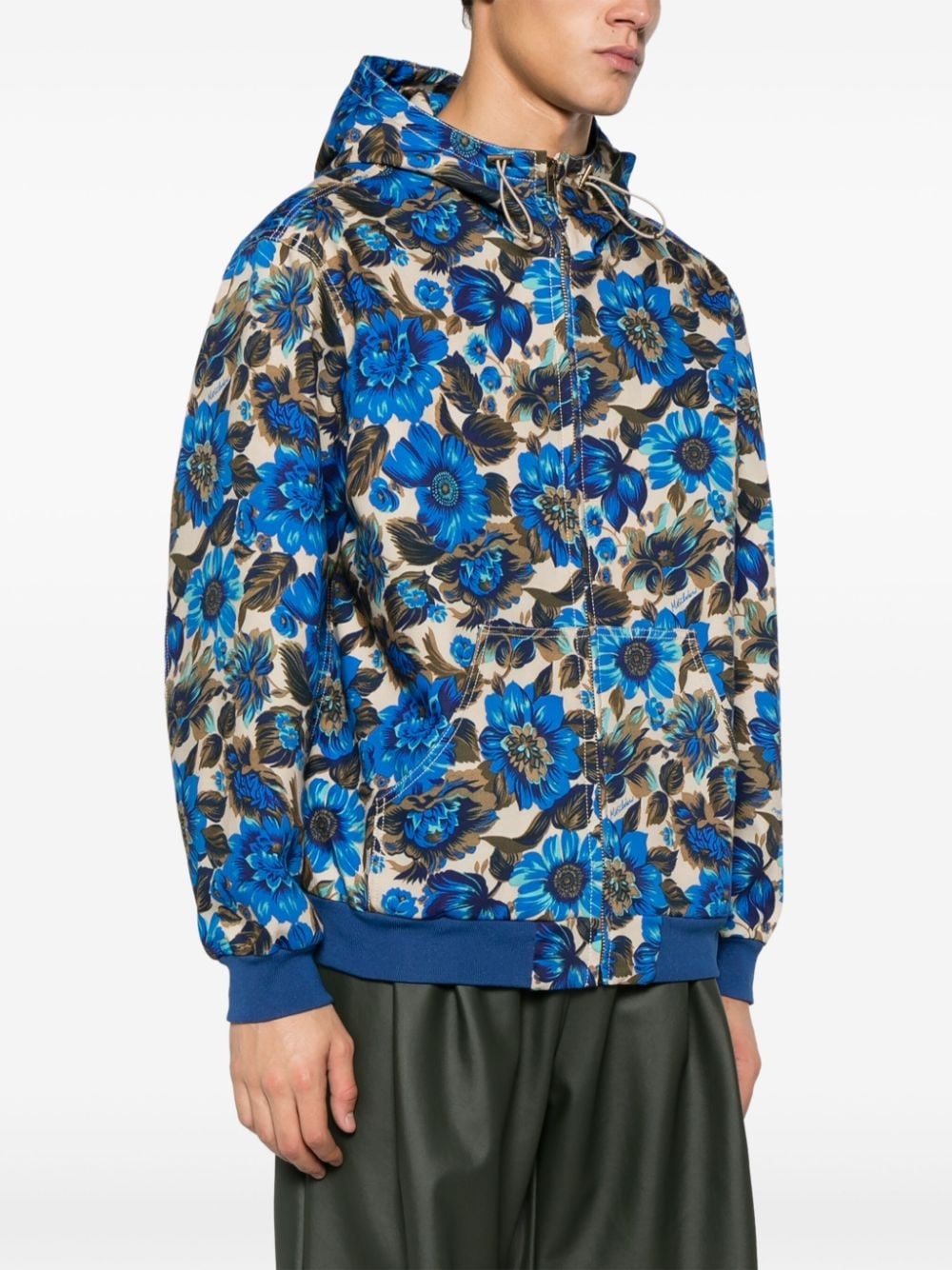 floral-print hooded jacket - 3
