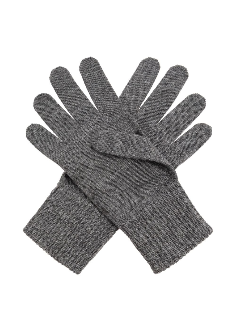 logo-embroidered ribbed gloves - 2
