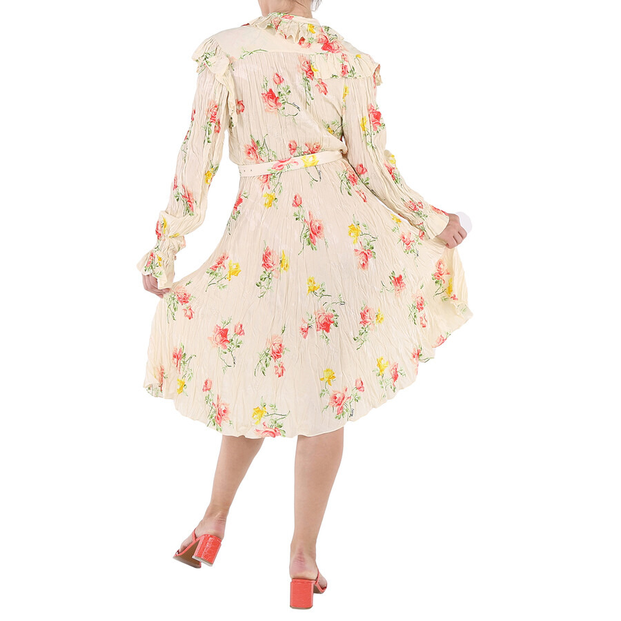 Balenciaga Ladies Vintage Flower Off-Shoulder Dress - 6