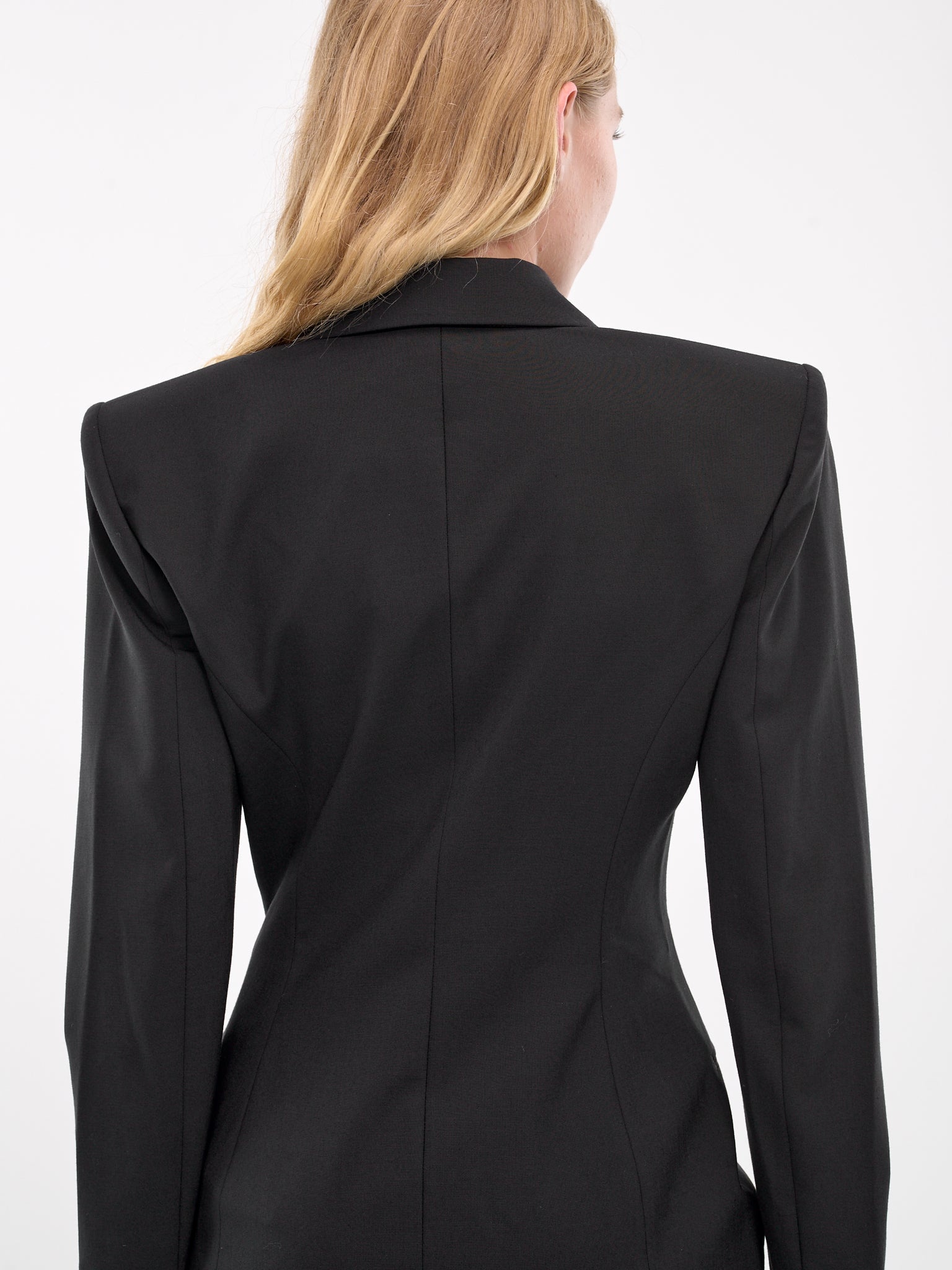 Double-Breasted Wide Shoulders Blazer - 4