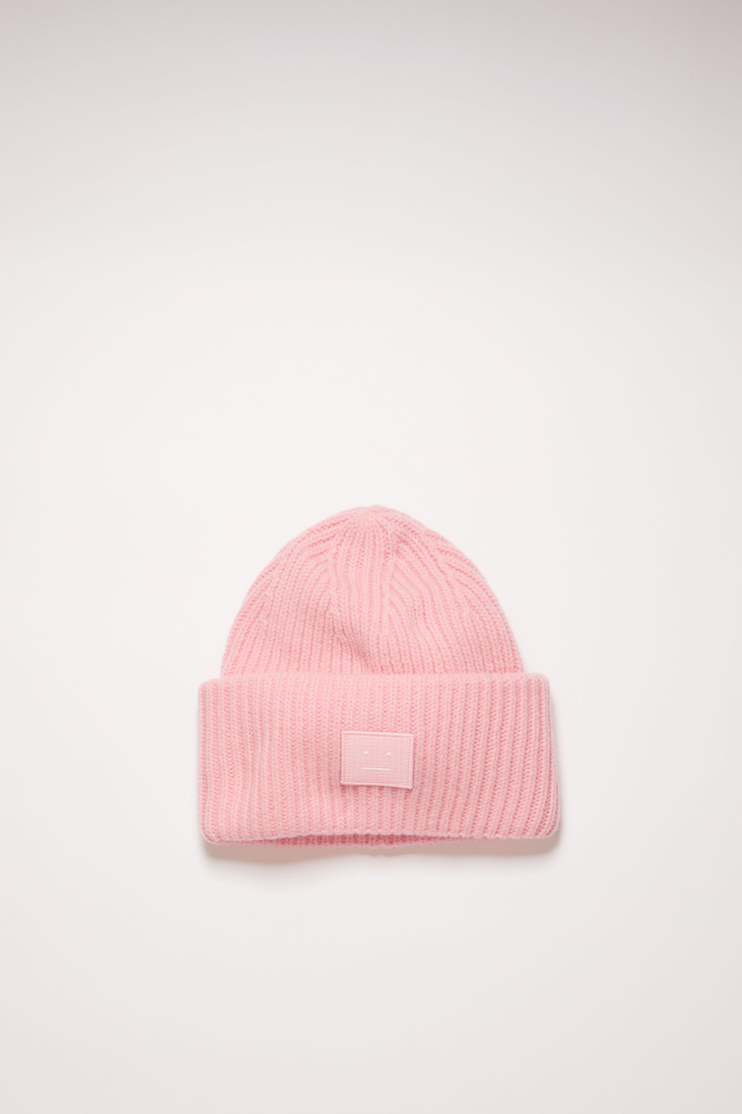 Rib knit beanie hat blush pink - 1