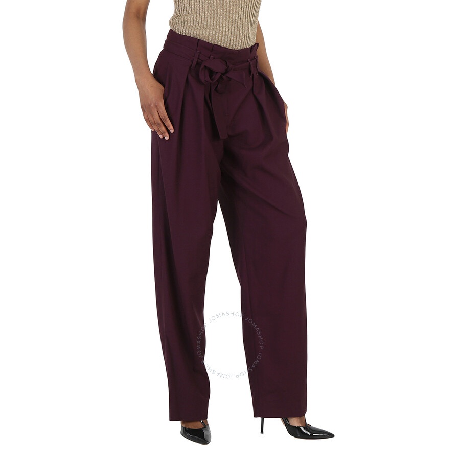 Victoria Beckham Ladies Pants Purple 2 Pleat Tie Pant - 5