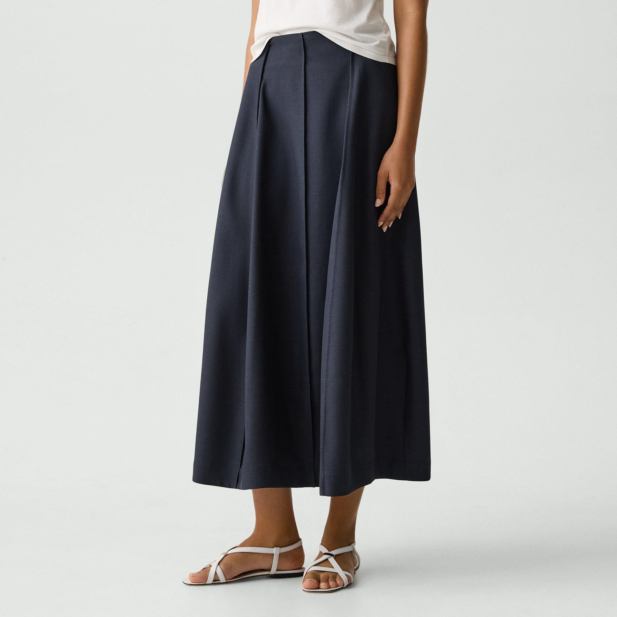 Curved Flare Skirt in City Twill - 4