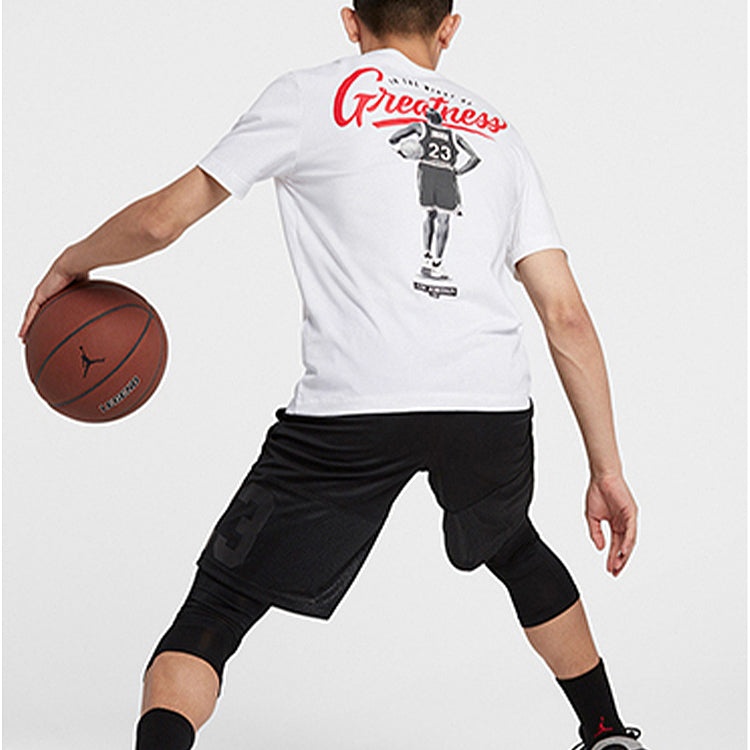 Air Jordan Man Back Print Basketball Short Sleeve Men White CI0079-100 - 4