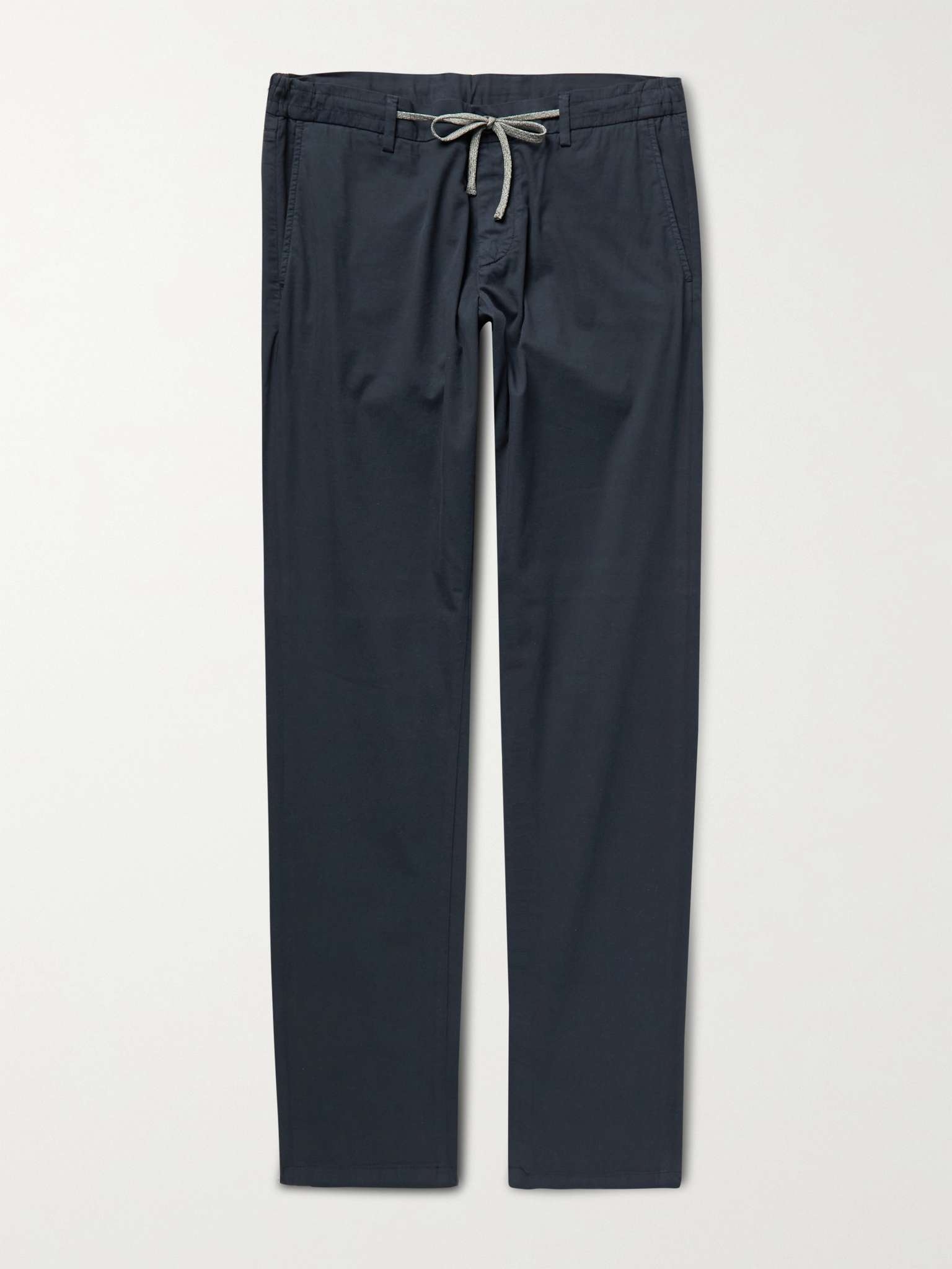 Slim-Fit Cotton-Blend Drawstring Trousers - 1