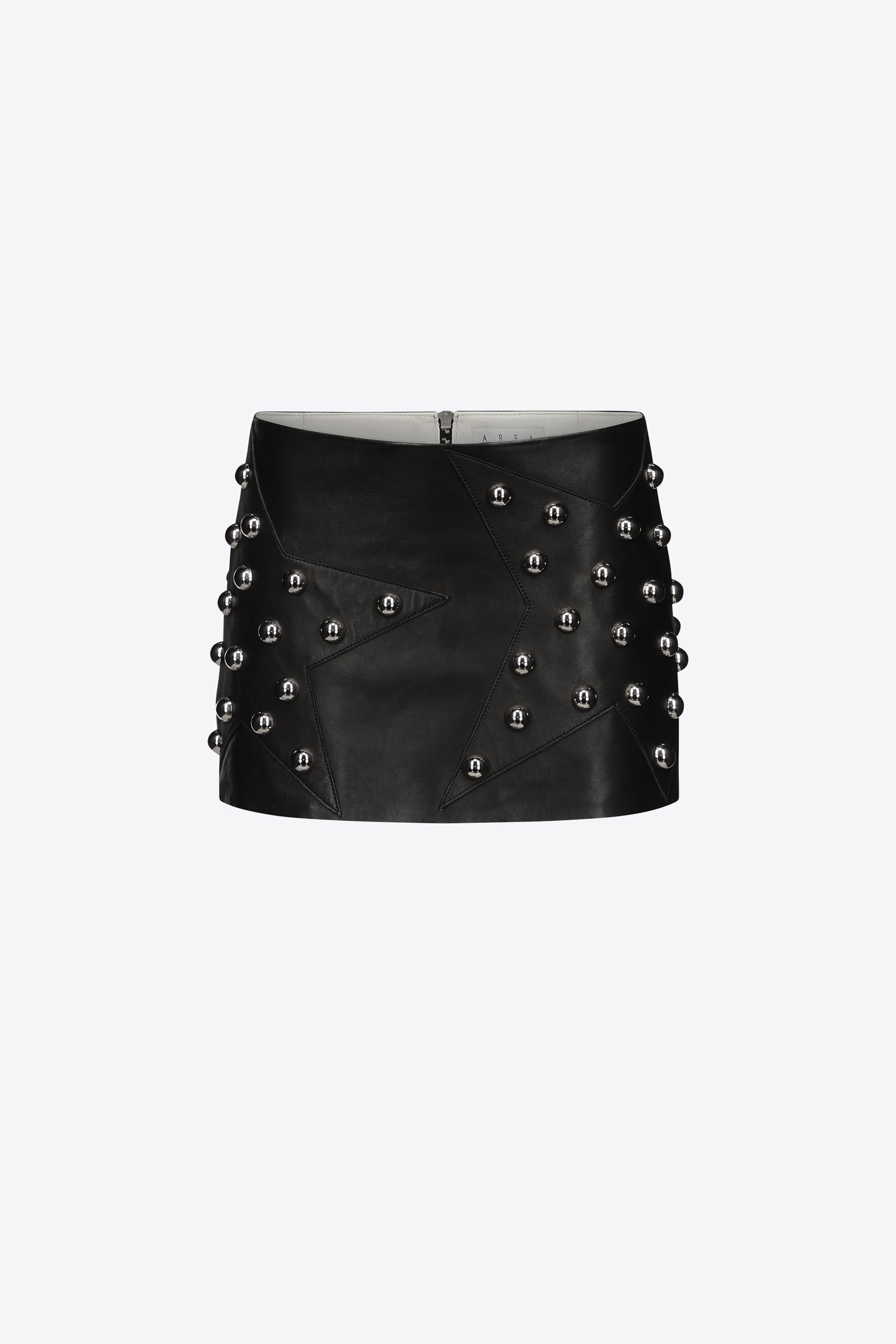 STUDDED POLKA DOT LEATHER SKIRT - 1