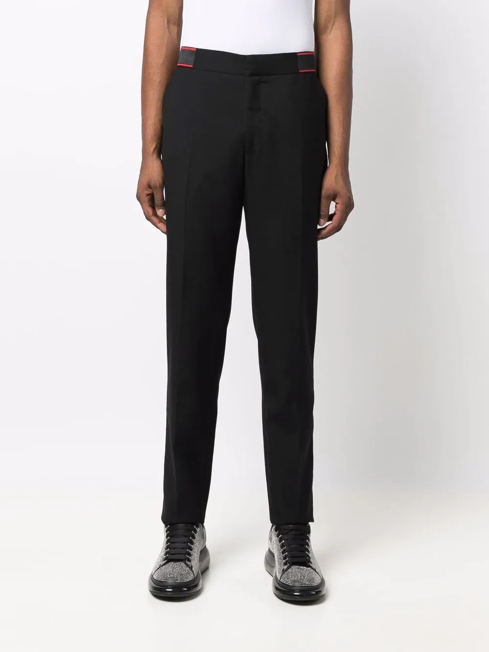 logo-waistband tailored trousers - 3