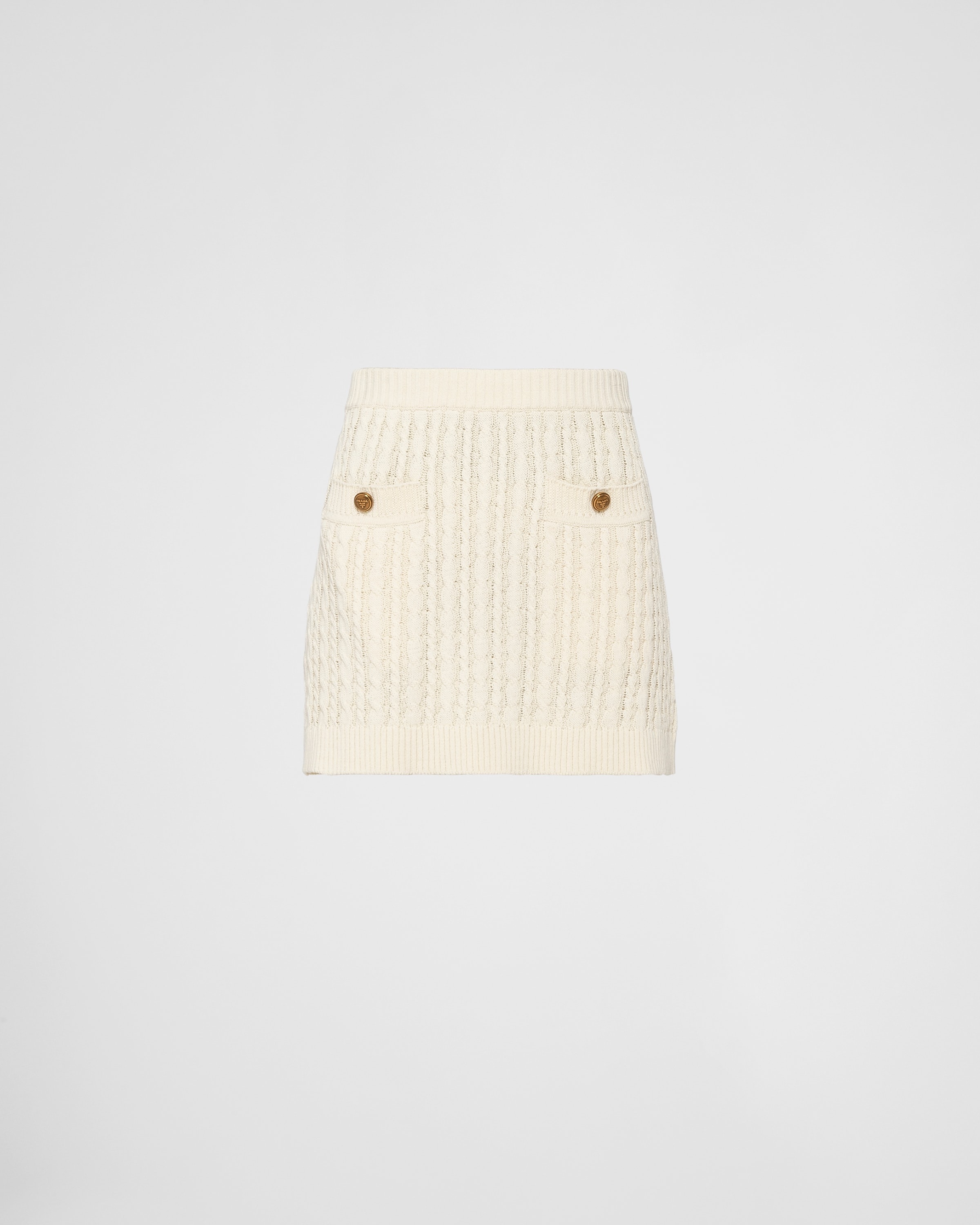 Cable-knit cotton miniskirt - 1