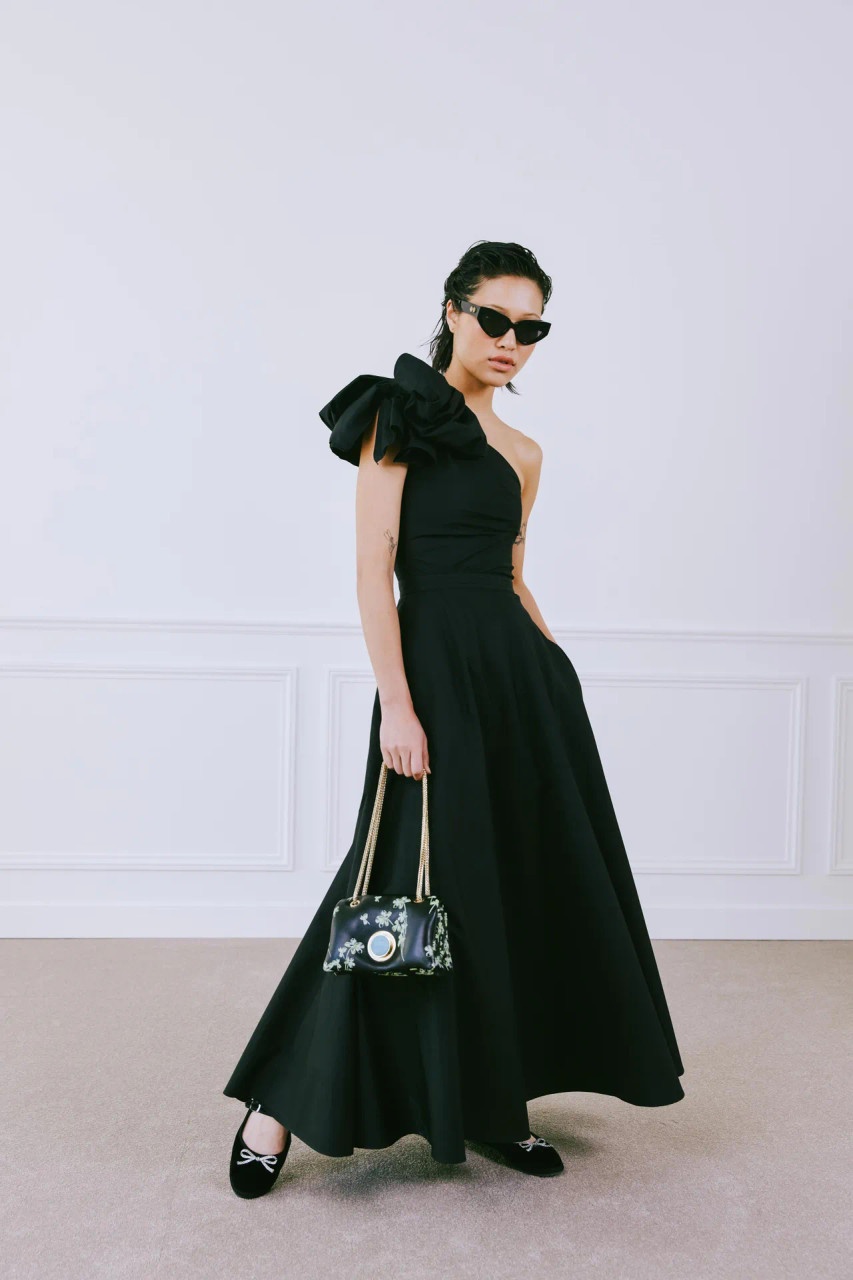 One Shoulder Popeline Gown - 2