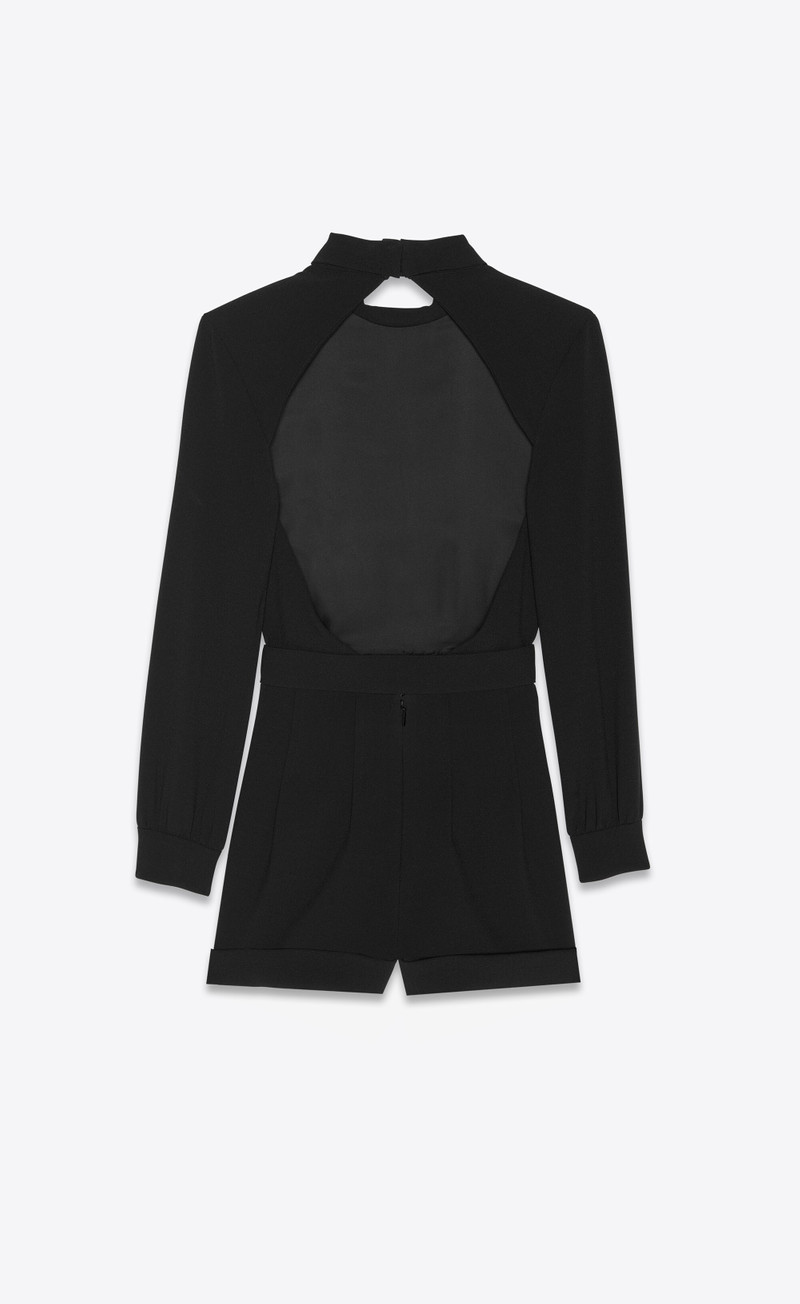 SAINT LAURENT backless playsuit in sablé saint laurent outlook