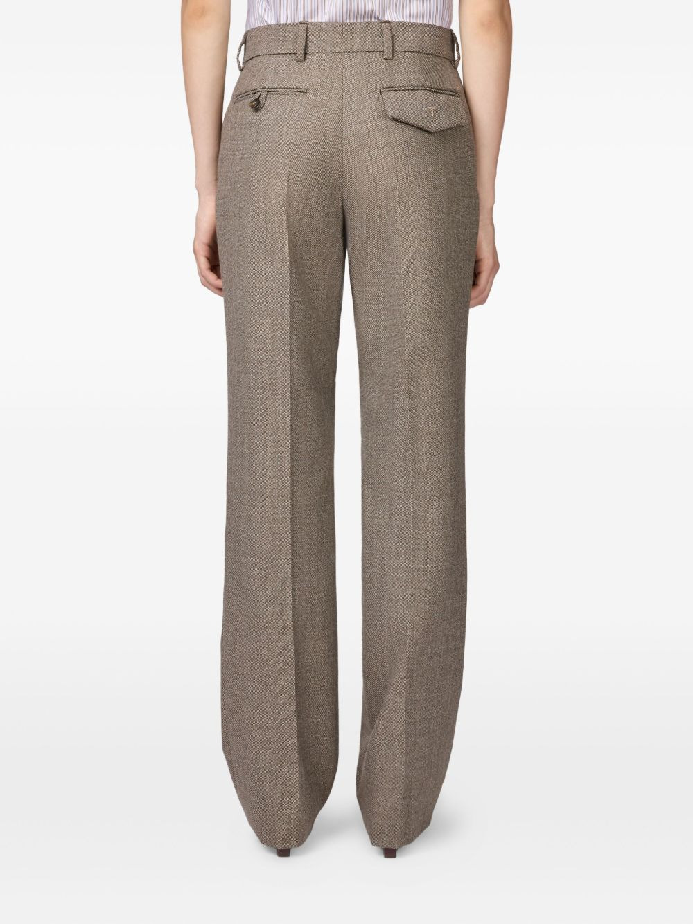 tweed straight-leg tailored trousers - 3