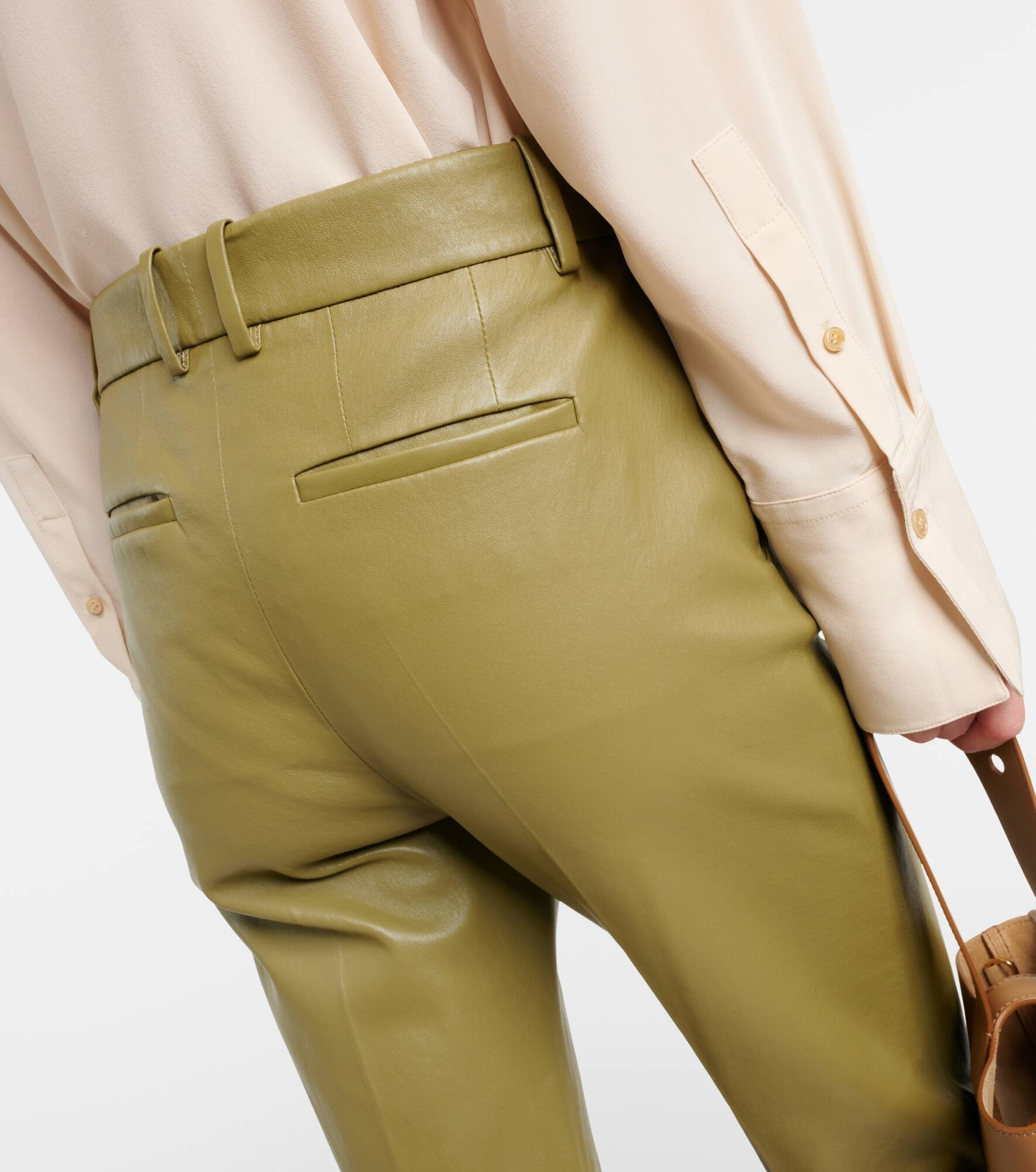 Coleman leather straight pants - 6