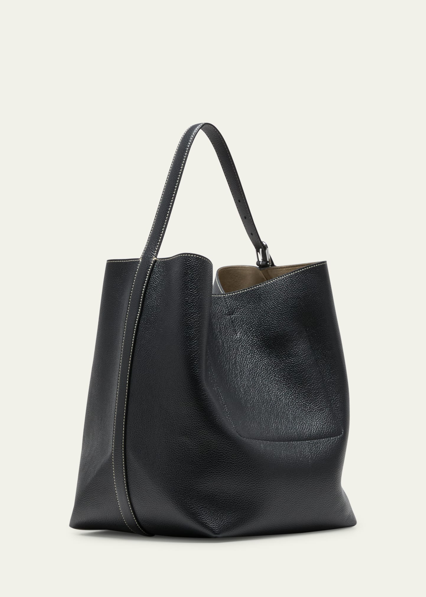 Belted Leather Tote Bag - 3