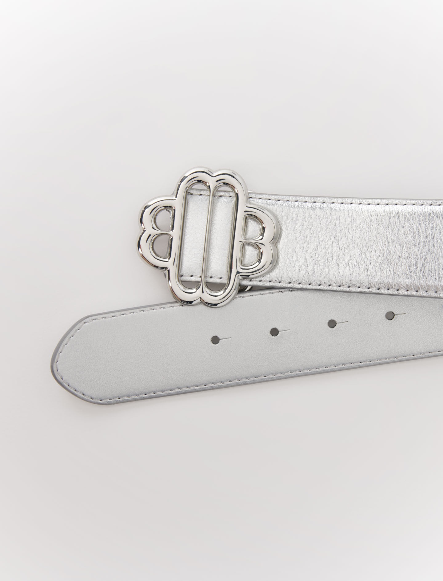 Clover belt in metallic leather - 5