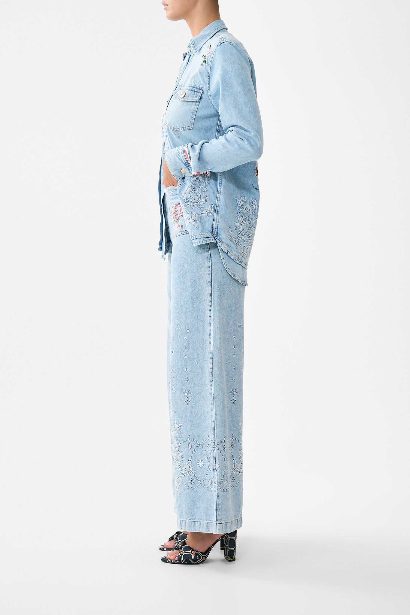 LUNA KITSCH STITCH HIGH RISE WIDE LEG JEAN - 4