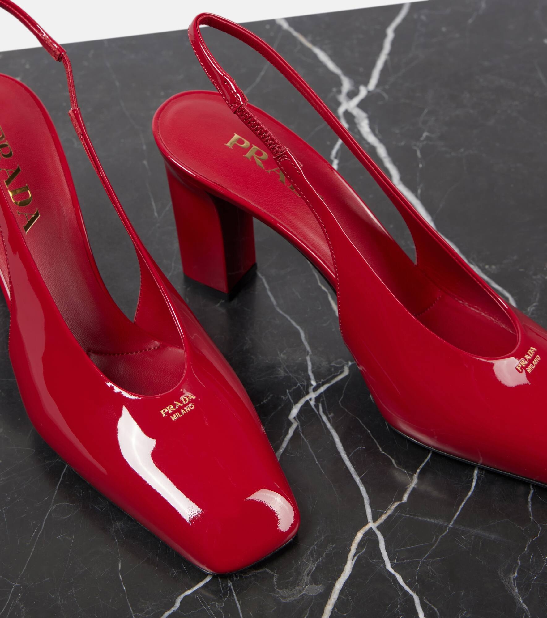 85 patent leather slingback pumps - 5